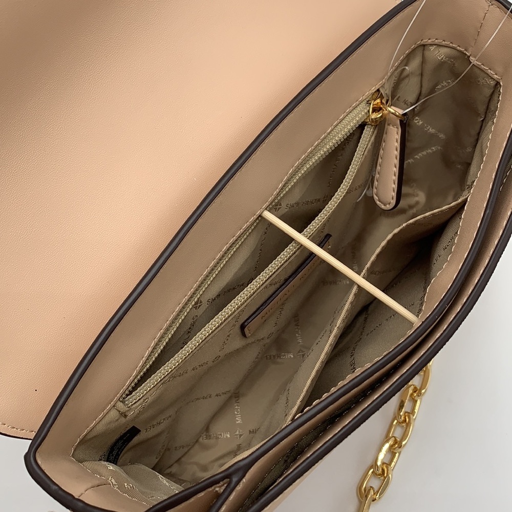 MICHAEL KORS CARMEN MEDIUM CONVERTIBLE SHOULDER BAG BUFF COLOR - Picture 13 of 16